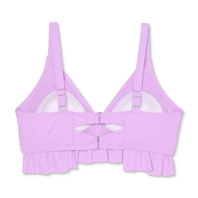 Coupon ⌛ Juniors' Plus Size Ruffle Triangle Bikini Top - Xhilaration™ Lavender 👏 6 Coupon ⌛ Juniors' Plus Size Ruffle Triangle Bikini Top - Xhilaration™ Lavender 👏 - Image 4