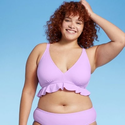 Coupon ⌛ Juniors' Plus Size Ruffle Triangle Bikini Top - Xhilaration™ Lavender 👏 9 Coupon ⌛ Juniors' Plus Size Ruffle Triangle Bikini Top - Xhilaration™ Lavender 👏 - Image 7