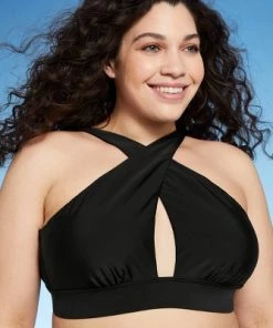 Discount ⭐ Juniors' Plus Size Tall Triangle Bikini Top - Xhilaration™ Black 🧨 -Swimsuits Official Site unnamed file 6324
