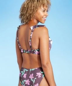 Budget ⭐ Women's Lightly Lined Ruffle Front Bikini Top - Shade & Shore™ Dusk Floral 😍 -Swimsuits Official Site unnamed file 6368