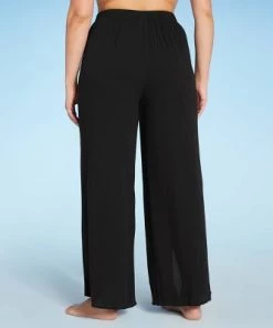 Coupon ⭐ Women's Tie-Front Cover Up Pants - Kona Sol™ Black 🌟 -Swimsuits Official Site unnamed file 6390
