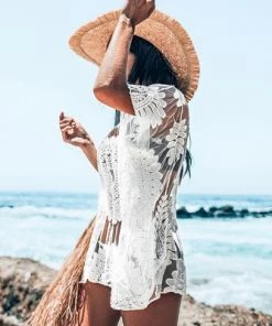 Promo 👏 Women's White Sun Floral Cover Up - Cupshe - One Size Fits Most 🧨 -Swimsuits Official Site unnamed file 6430