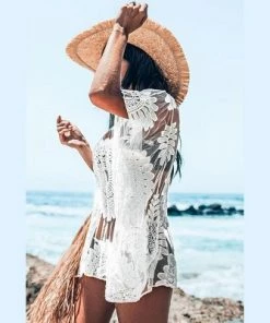 Promo 👏 Women's White Sun Floral Cover Up - Cupshe - One Size Fits Most 🧨 -Swimsuits Official Site unnamed file 6431
