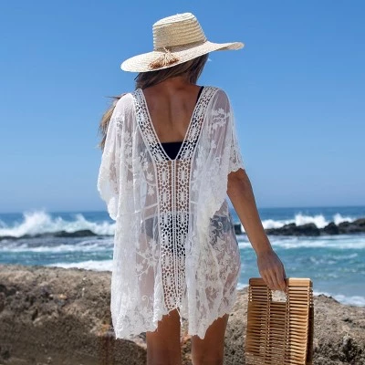 Best deal ๐ Women's White Lace Crochet Cover Up - Cupshe - One Size Fits Most ๐งจ 3 Best deal ๐ Women's White Lace Crochet Cover Up - Cupshe - One Size Fits Most ๐งจ