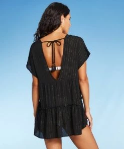 Best reviews of 👏 Juniors' Lurex Tiered Cover Up Dress 👗 - Xhilaration™ Black 🤩