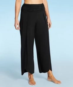 Cheap ⌛ Women's Slit Front Cover Up Pants - Aqua Green® Black 🧨 -Swimsuits Official Site unnamed file 6499