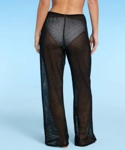 Flash Sale 🧨 Women's Crochet Lurex Cover Up Pants - Shade & Shore™ Black 🧨