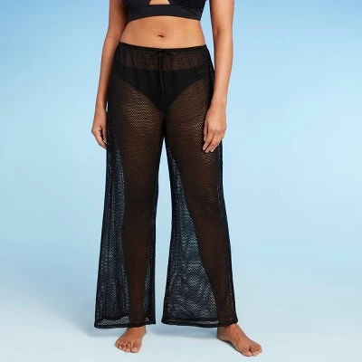 Flash Sale 🧨 Women's Crochet Lurex Cover Up Pants - Shade & Shore™ Black 🧨 4 Flash Sale 🧨 Women's Crochet Lurex Cover Up Pants - Shade & Shore™ Black 🧨 - Image 2