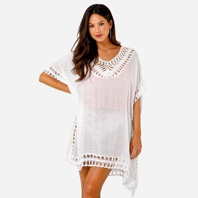 Outlet 🔥 Women's White Cover Up Crochet Dolman Sleeve Beachwear -Cupshe ⌛ 4 Outlet 🔥 Women's White Cover Up Crochet Dolman Sleeve Beachwear -Cupshe ⌛ - Image 2