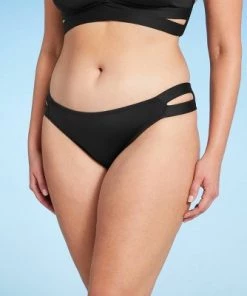 Deals 👍 Women's Double Tab Hipster Bikini Bottom - Kona Sol™ Black 🔥 -Swimsuits Official Site unnamed file 658