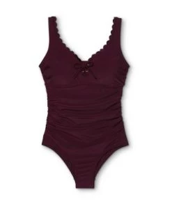 Best deal 🤩 Women's Grommet Scallop High Coverage One Piece Swimsuit - Kona Sol™ Dark Green ❤️ -Swimsuits Official Site unnamed file 6665