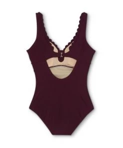 Best deal 🤩 Women's Grommet Scallop High Coverage One Piece Swimsuit - Kona Sol™ Dark Green ❤️ -Swimsuits Official Site unnamed file 6666
