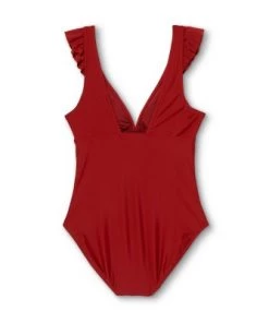 Deals ⭐ Women's Ruffle Shoulder High Coverage One Piece Swimsuit - Kona Sol™ Bold Burgundy ⭐ -Swimsuits Official Site unnamed file 6671