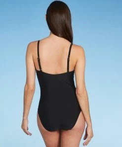 Best Sale 🎉 Women's Mesh Front One Piece Swimsuit - Shade & Shore™ Black 💯