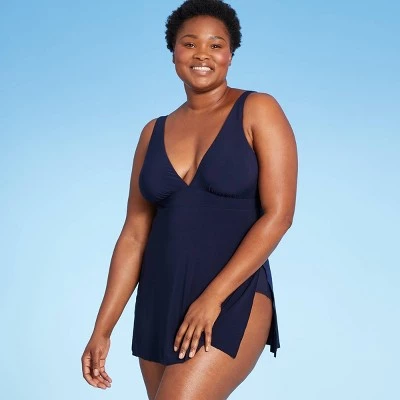 Buy ✔️ Women's Side Slit Swim Dress 👗 - Aqua Green® Navy 🎁 4 Buy ✔️ Women's Side Slit Swim Dress 👗 - Aqua Green® Navy 🎁 - Image 2