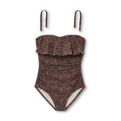 Deals ๐ Women's Bandeau Flounce High Coverage One Piece Swimsuit - Kona Solโข Multi Natural ๐ 6 Deals ๐ Women's Bandeau Flounce High Coverage One Piece Swimsuit - Kona Solโข Multi Natural ๐ - Image 4