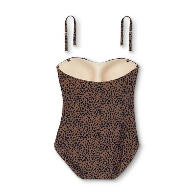 Deals ๐ Women's Bandeau Flounce High Coverage One Piece Swimsuit - Kona Solโข Multi Natural ๐ 7 Deals ๐ Women's Bandeau Flounce High Coverage One Piece Swimsuit - Kona Solโข Multi Natural ๐ - Image 5