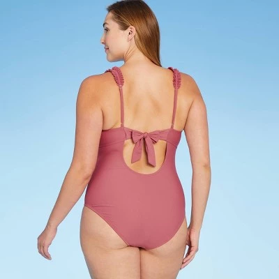 Best reviews of 😀 Women's Square Neck Ruffle Shoulder Medium Coverage One Piece Swimsuit - Kona Sol™ Mauvewood ✨ 5 Best reviews of 😀 Women's Square Neck Ruffle Shoulder Medium Coverage One Piece Swimsuit - Kona Sol™ Mauvewood ✨ - Image 3