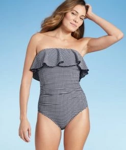 Best reviews of 🌟 Women's Bandeau Flounce High Coverage One Piece Swimsuit - Kona Sol™ Navy Blue ✔️ -Swimsuits Official Site unnamed file 6831