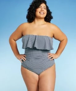 Best reviews of 🌟 Women's Bandeau Flounce High Coverage One Piece Swimsuit - Kona Sol™ Navy Blue ✔️ -Swimsuits Official Site unnamed file 6836