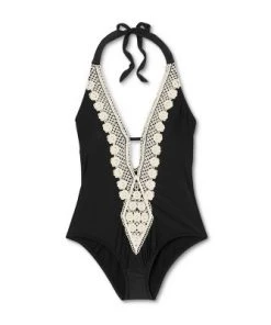 Wholesale 🔔 Women's Crochet Necklace Medium Coverage One Piece Swimsuit - Kona Sol™ Black 👍 -Swimsuits Official Site unnamed file 6870