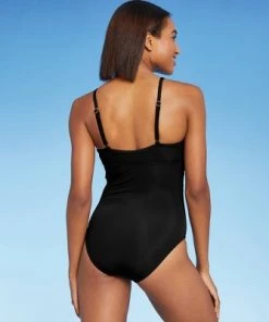 Cheapest 💯 Women's Ladder Trim Medium Coverage One Piece Swimsuit - Kona Sol™ Black Multi 🧨