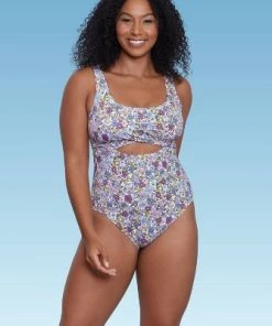 Discount 👍 Women's Slimming Control Wrap-Front One Piece Swimsuit - Beach Betty by Miracle Brands Blue Floral ✨ -Swimsuits Official Site unnamed file 6903