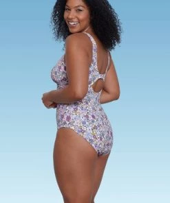 Discount 👍 Women's Slimming Control Wrap-Front One Piece Swimsuit - Beach Betty by Miracle Brands Blue Floral ✨ -Swimsuits Official Site unnamed file 6905
