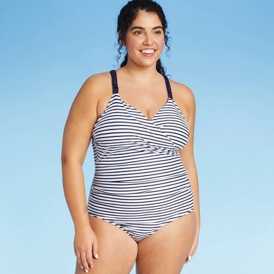 Wholesale ✨ Women's High Coverage One Piece Swimsuit - Kona Sol™ Navy Stripe ❤️ 4 Wholesale ✨ Women's High Coverage One Piece Swimsuit - Kona Sol™ Navy Stripe ❤️ - Image 2