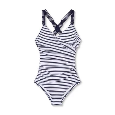 Wholesale ✨ Women's High Coverage One Piece Swimsuit - Kona Sol™ Navy Stripe ❤️ 6 Wholesale ✨ Women's High Coverage One Piece Swimsuit - Kona Sol™ Navy Stripe ❤️ - Image 4