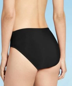 Promo ✔️ Women's Mid-Rise Swim Bikini Briefs - Aqua Green® Black 🔔