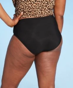 Promo ✔️ Women's Mid-Rise Swim Bikini Briefs - Aqua Green® Black 🔔 -Swimsuits Official Site unnamed file 694