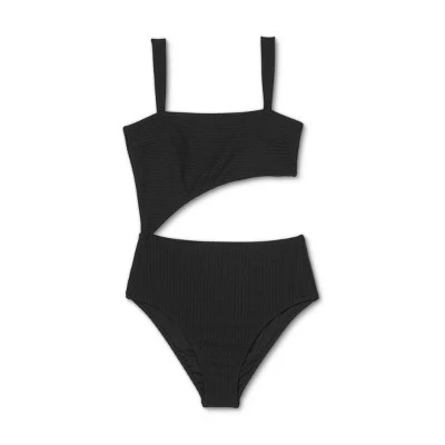 Best Pirce 🛒 Women's Ribbed Cut Out One Piece Swimsuit - Shade & Shore™ Blueberry 👍 6 Best Pirce 🛒 Women's Ribbed Cut Out One Piece Swimsuit - Shade & Shore™ Blueberry 👍 - Image 4