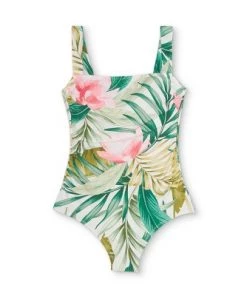 Discount 👍 Women's Straight Neck Shirred High Coverage One Piece Swimsuit - Kona Sol™ Multi 🔔 -Swimsuits Official Site unnamed file 6967