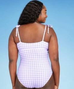 Hot Sale ❤️ Women's Shoulder Tie Gingham Medium Coverage One Piece Swimsuit - Kona Sol™ Silent Lilac 💯 14 Hot Sale ❤️ Women's Shoulder Tie Gingham Medium Coverage One Piece Swimsuit - Kona Sol™ Silent Lilac 💯 -Swimsuits Official Site unnamed file 7006