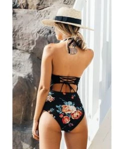 Wholesale 👍 Women's Halter Cutout Lace Up One Piece Swimsuit - Cupshe 😀 -Swimsuits Official Site unnamed file 7074