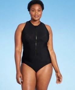 Deals 👏 Women's High Neck Zip-Up One Piece Swimsuit - Aqua Green® Black 👍 20 Deals 👏 Women's High Neck Zip-Up One Piece Swimsuit - Aqua Green® Black 👍 -Swimsuits Official Site unnamed file 7099