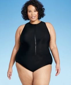 Deals 👏 Women's High Neck Zip-Up One Piece Swimsuit - Aqua Green® Black 👍 30 Deals 👏 Women's High Neck Zip-Up One Piece Swimsuit - Aqua Green® Black 👍 -Swimsuits Official Site unnamed file 7109