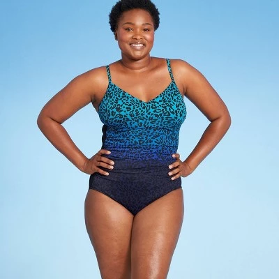 Deals 👍 Women's Ring Back One Piece Swimsuit - Aqua Green® Blue ⭐ 4 Deals 👍 Women's Ring Back One Piece Swimsuit - Aqua Green® Blue ⭐ - Image 2
