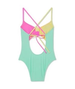 Budget ⭐ Juniors' Ribbed Colorblock Tie-Front One Piece Swimsuit - Xhilaration™ Multi 🎁 -Swimsuits Official Site unnamed file 7191