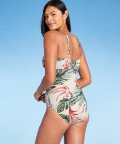 Wholesale 🤩 Women's Pique Bandeau High Coverage One Piece Swimsuit - Kona Sol™ Multi 😀