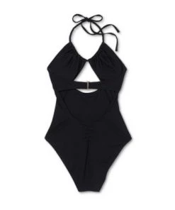 Promo 🔥 Juniors' Ribbed Tunneled U-Neck One Piece - Xhilaration™ Neon Purple ❤️ -Swimsuits Official Site unnamed file 7235