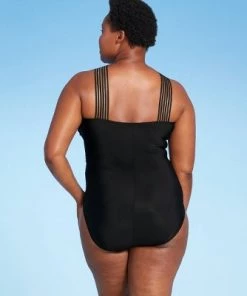 Budget 😀 Women's Crossover Neck Detail One Piece Swimsuit - Aqua Green® Black 🔔 13 Budget 😀 Women's Crossover Neck Detail One Piece Swimsuit - Aqua Green® Black 🔔 -Swimsuits Official Site unnamed file 7251