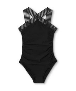 Budget 😀 Women's Crossover Neck Detail One Piece Swimsuit - Aqua Green® Black 🔔 14 Budget 😀 Women's Crossover Neck Detail One Piece Swimsuit - Aqua Green® Black 🔔 -Swimsuits Official Site unnamed file 7252