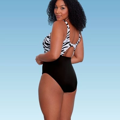 Cheapest ๐ Women's Slimming Control Tie-Front Cut Out One Piece Swimsuit - Beach Betty by Miracle Brands Green ๐ฅ 7 Cheapest ๐ Women's Slimming Control Tie-Front Cut Out One Piece Swimsuit - Beach Betty by Miracle Brands Green ๐ฅ - Image 5