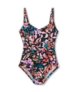 Brand new 🧨 Women's Seamed Front Shirred One Piece Swimsuit - Aqua Green® Multi 🤩 -Swimsuits Official Site unnamed file 7266