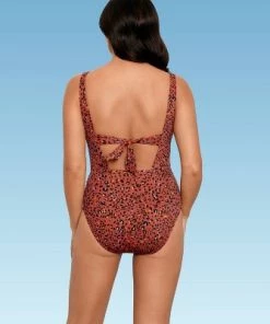 Cheapest โ Women's Slimming Control Cut Out Tie Back One Piece Swimsuit - Beach Betty by Miracle Brands Purple โ