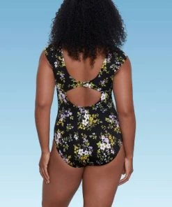 Cheap 🛒 Women's Slimming Control Sleeve Cut Out One Piece Swimsuit - Beach Betty by Miracle Brands Red 💯 -Swimsuits Official Site unnamed file 7335