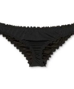 Wholesale 🛒 Women's Ribbed Ruffle Cheeky Bikini Bottom - Shade & Shore™ Black 🎉 -Swimsuits Official Site unnamed file 734