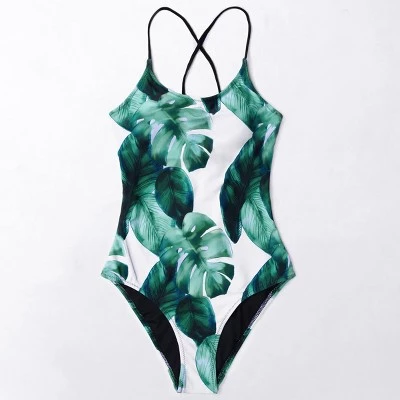 Buy ๐ Women's Leafy Print One Piece Swimsuit Lace Up Back Crisscross Bathing Suit -Cupshe ๐งจ 4 Buy ๐ Women's Leafy Print One Piece Swimsuit Lace Up Back Crisscross Bathing Suit -Cupshe ๐งจ - Image 2